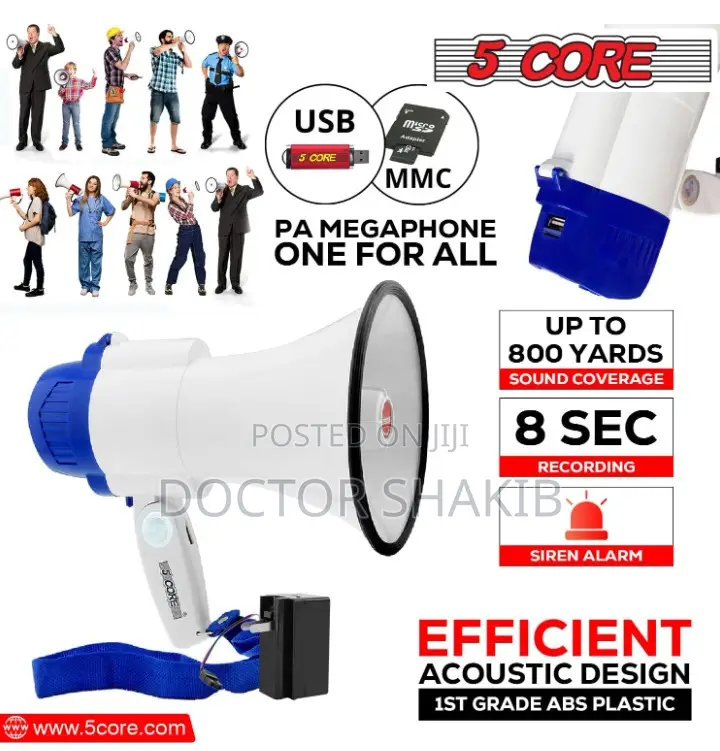 5 Core Handheld Portable Plastic Megaphone