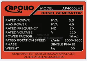 Diesel Generator Apollo 4kva