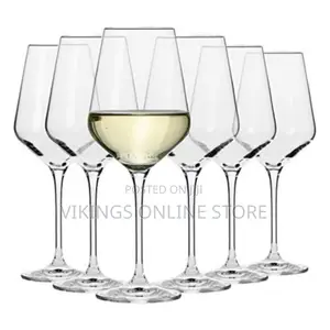 Diamond Stem Wine Glasses- 6 Pieces,Colorless