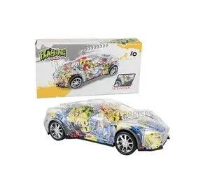 Kids Racing Toy Car Battery Operated Bump and Go Graffiti