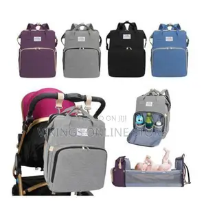 Bed and Bag, Blue, Gray, Black
