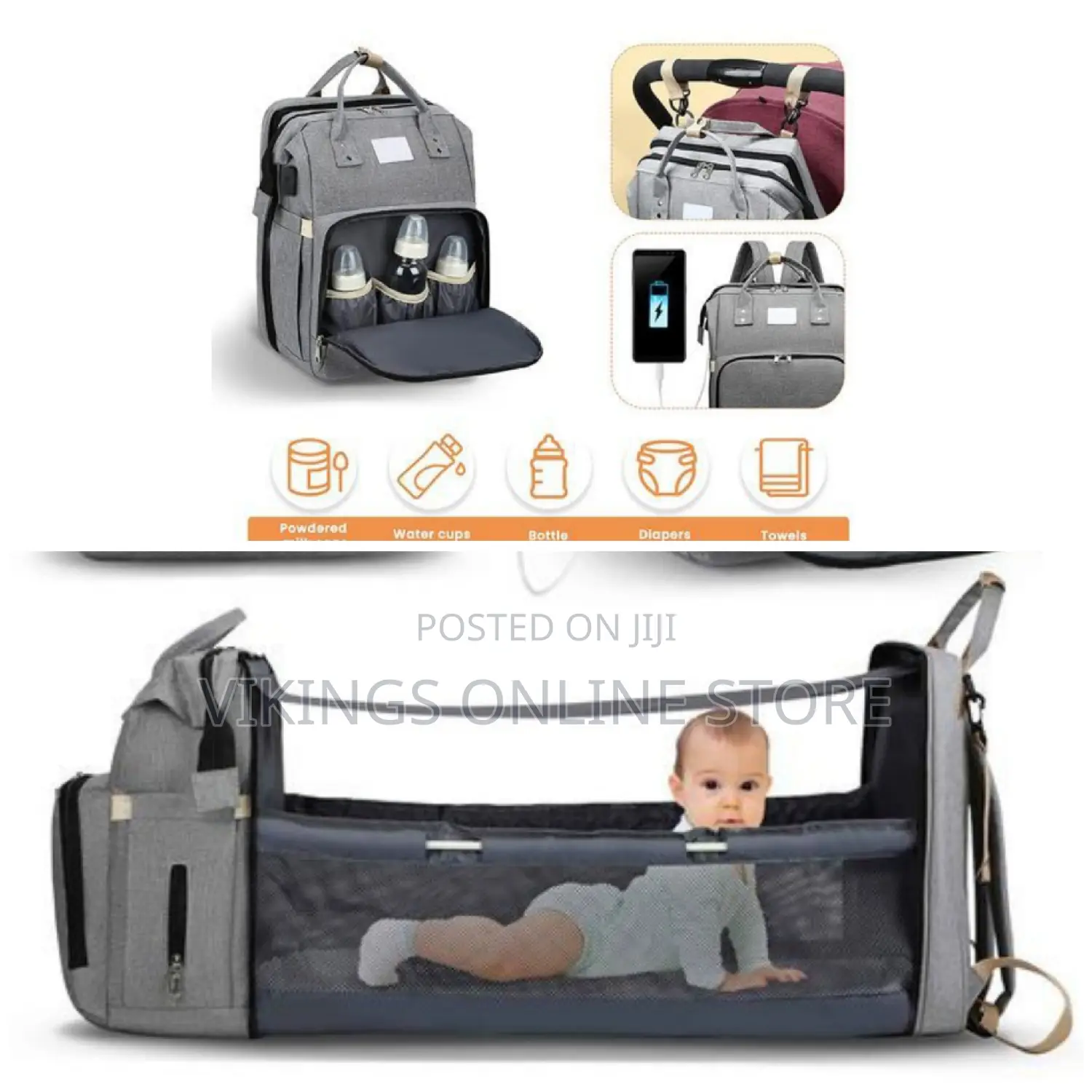LBQ Waterproof Large Capacity Baby Bag Maternity Backpack