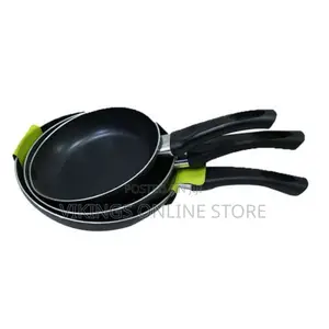 3 Pieces Non Stick Frying Pans - Black