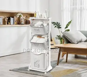 New Universal Mobile Laundry 3-Tier Hamper Basket With Wheel