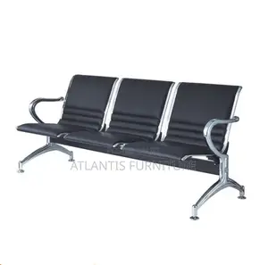 Black Well Designed Cushioned Waiting Chair