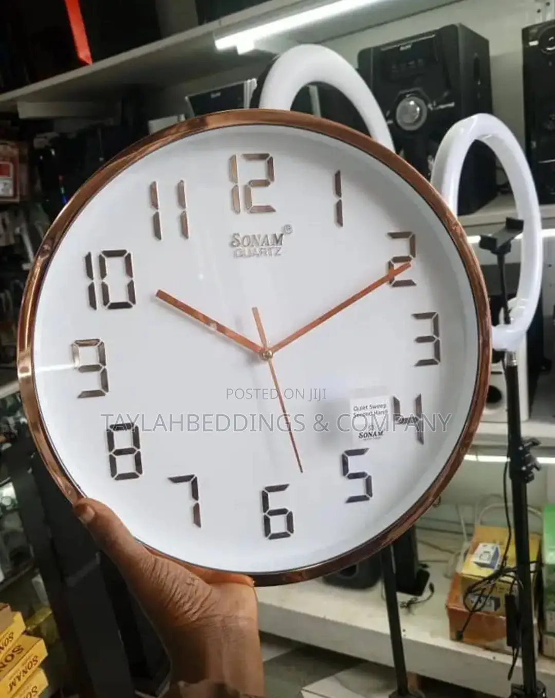 SONAM Wall Clock Dial White Golden