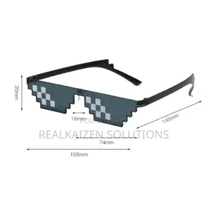 Black Thug Life 8 Bits Pixelated Meme Retro Party Sunglasses