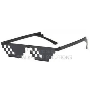 Black Thug Life 8 Bits Pixelated Meme Retro Party Sunglasses