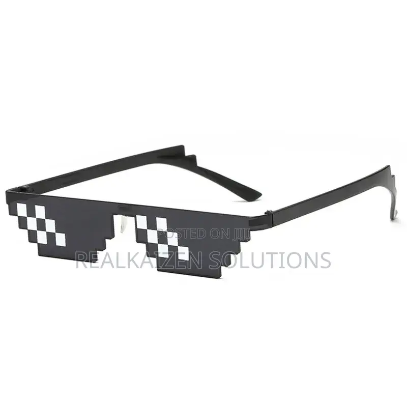 Black Thug Life 8 Bits Pixelated Meme Retro Party Sunglasses