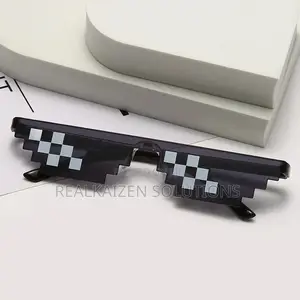 Black Thug Life 8 Bits Pixelated Meme Retro Party Sunglasses