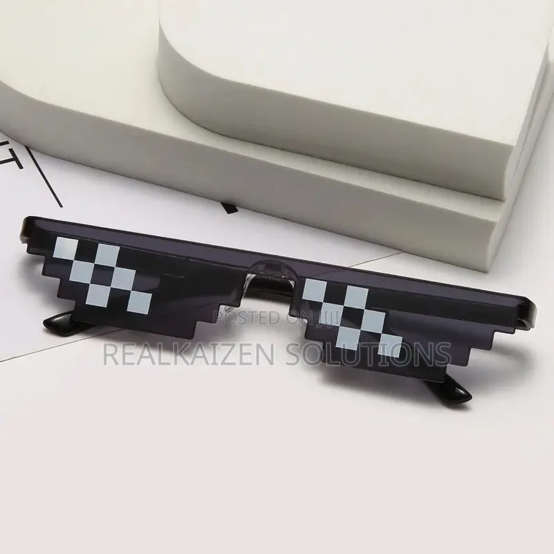 Black Thug Life 8 Bits Pixelated Meme Retro Party Sunglasses