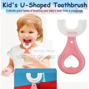 Children U-Shaped Toothbrush, -Pink