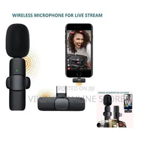 Wireless Type C Lapel Microphone, - Black