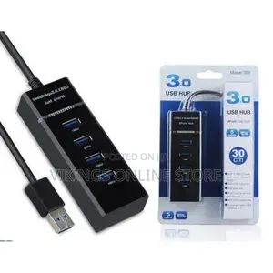 USB HUB 3.0 Super-Speed 30cm for Desktop Laptop 4port-Black