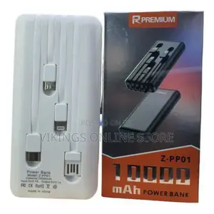 Premium Accessories 10000mah Portable Multi-Cable Power Bank