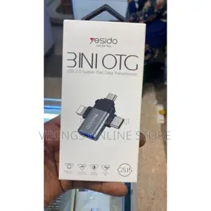 Yesido 3 in 1 Otg Adaptor- Black