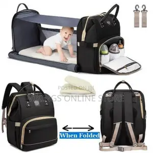 Travel Baby Bed Bag, Large Baby Diaper Bag With Crib, -black