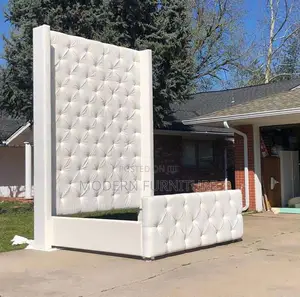 Modern Dressed Bed With High Head Board Call