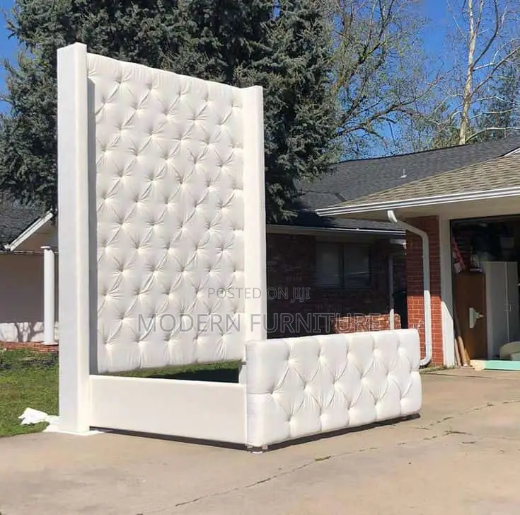 Modern Dressed Bed With High Head Board Call