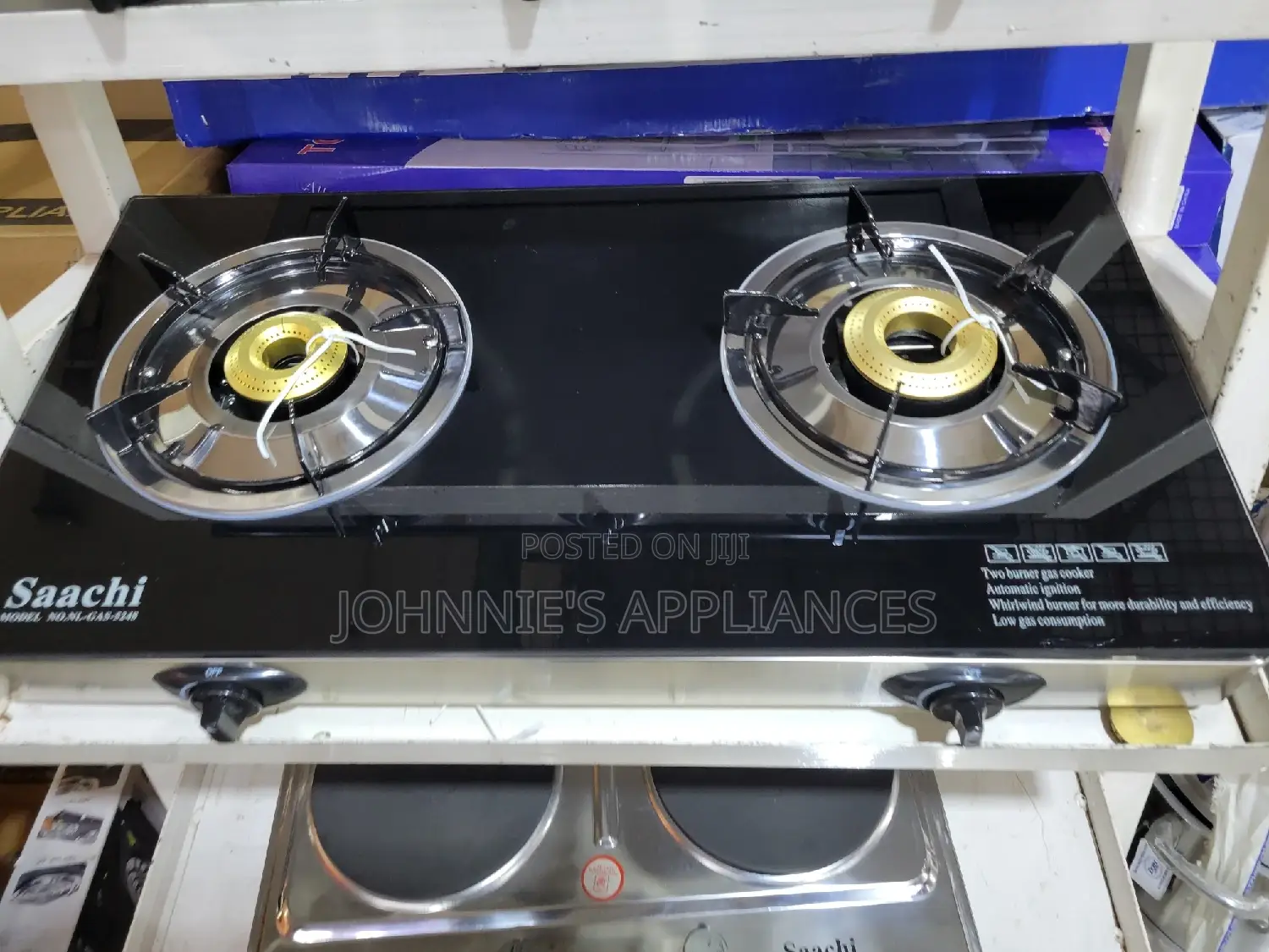 Saarch Top Glass Double Gas Burner/ Gas Cooker
