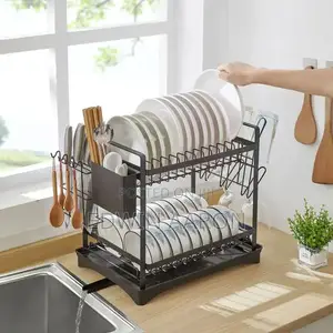 2 Tier Dish Rack With Drip Tray