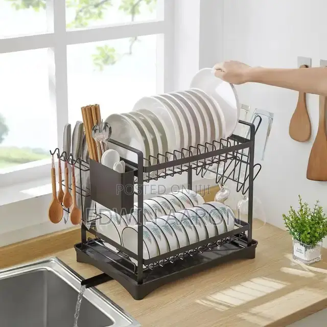 2 Tier Dish Rack With Drip Tray