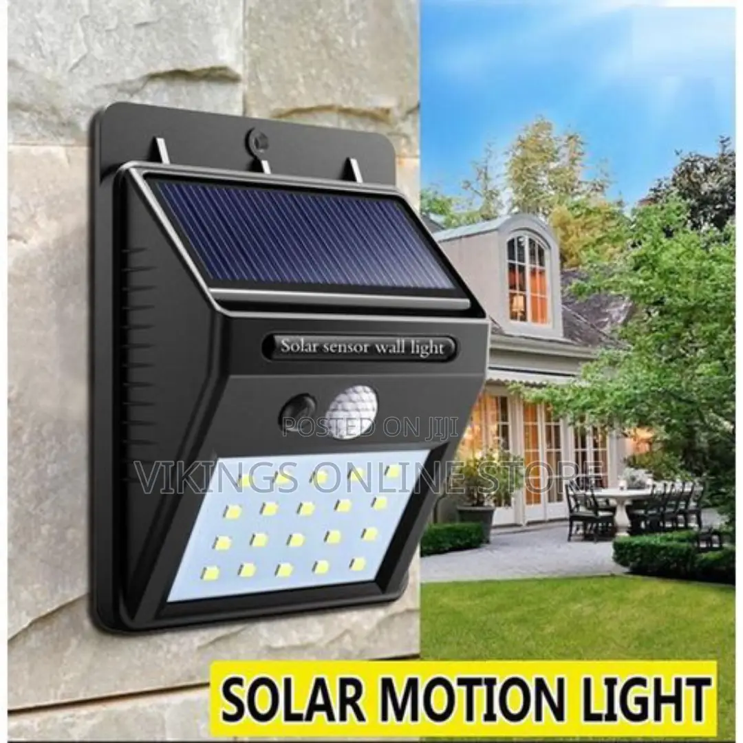 Solar Powered LED Motion Sensor Light With Waterproof -Black