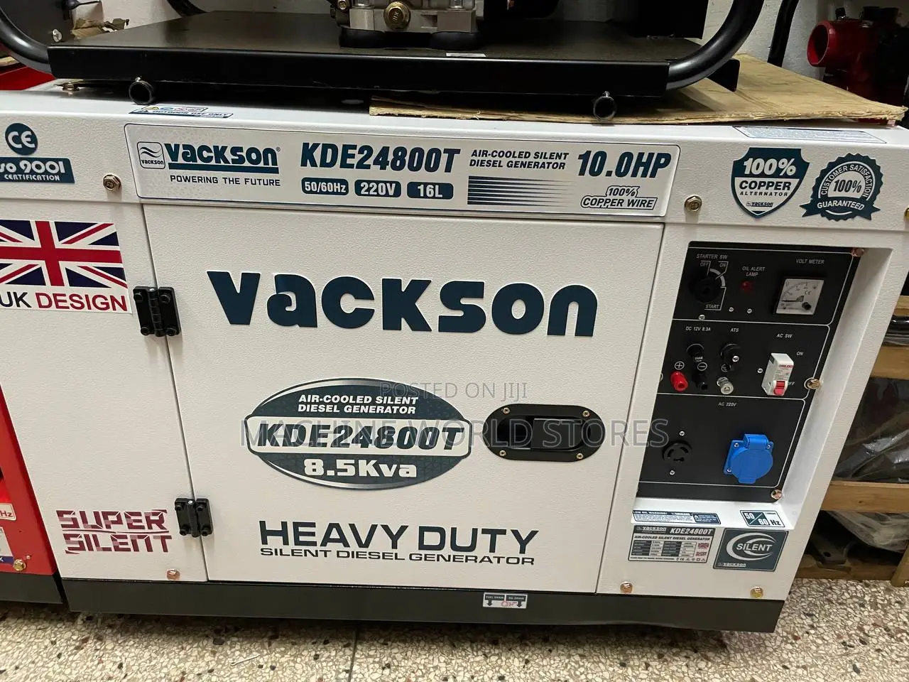 8kva Silent Diesel Generator Vackson Air-Cooled