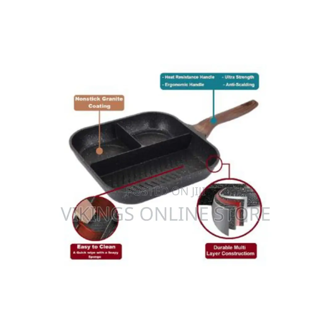 Partioned Granite Frying Non Stick Pan