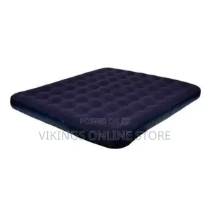 Flocked Full-Size Air Bed Lnflatable Mattress,Blue,