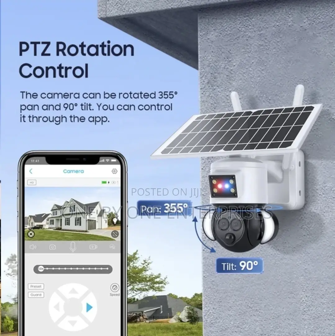 Solar PTZ Camera, 4g Sim Card, Dual Lens AI Tracking