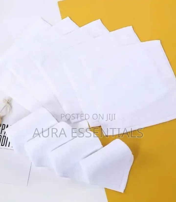 5pcs White Pure Cotton Soft Small Towels