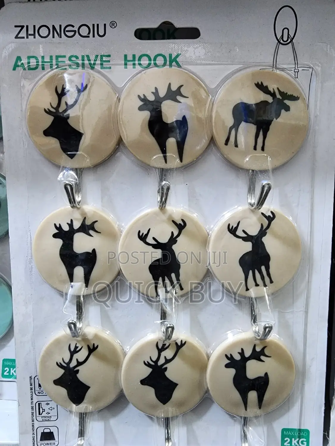 9pcs Heavy Duty Adhesive Hooks for Hanging