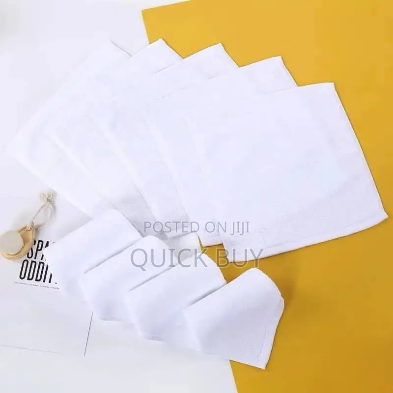 5pcs White Pure Cotton Soft Small Towels