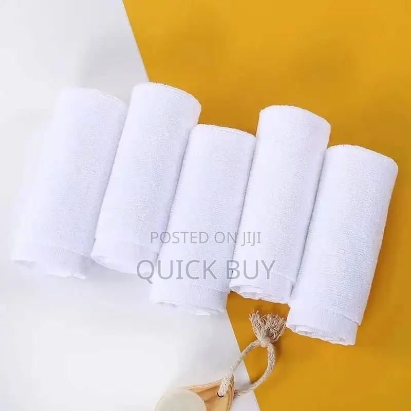 5pcs White Pure Cotton Soft Small Towels