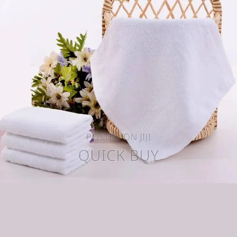 5pcs White Pure Cotton Soft Small Towels