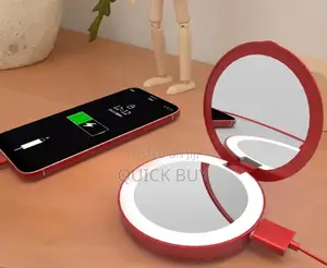 Led Mini Makeup Mirror Hand Held Portable Usb Cosmetic