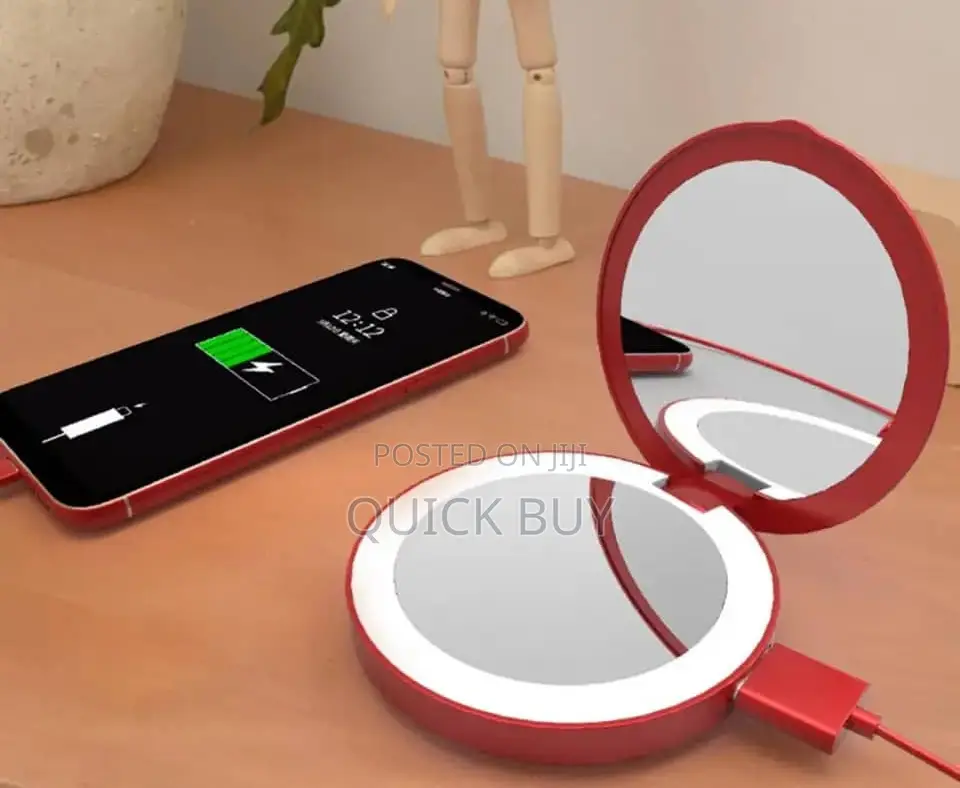 Led Mini Makeup Mirror Hand Held Portable Usb Cosmetic