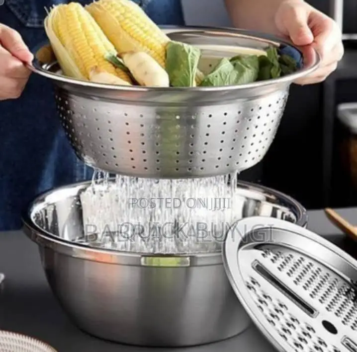Multifunctional Stainless Steel Basin With Vegetable Cutter