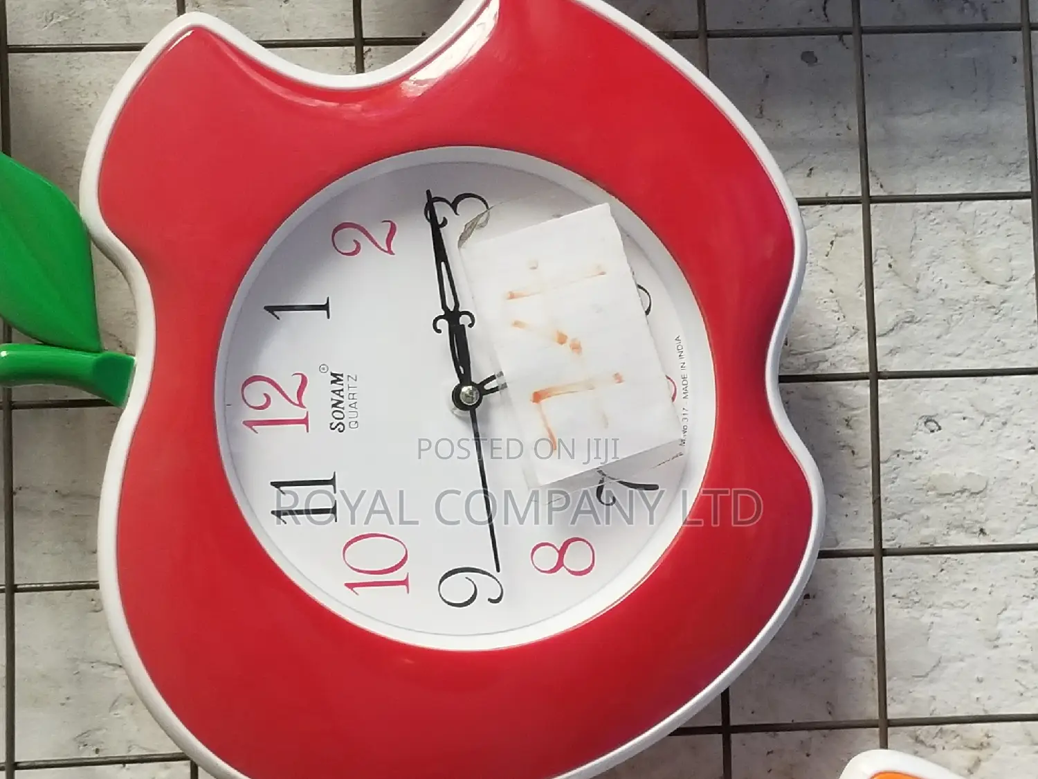 Wall Paper /Apple Shaped Wall Clock /Analog