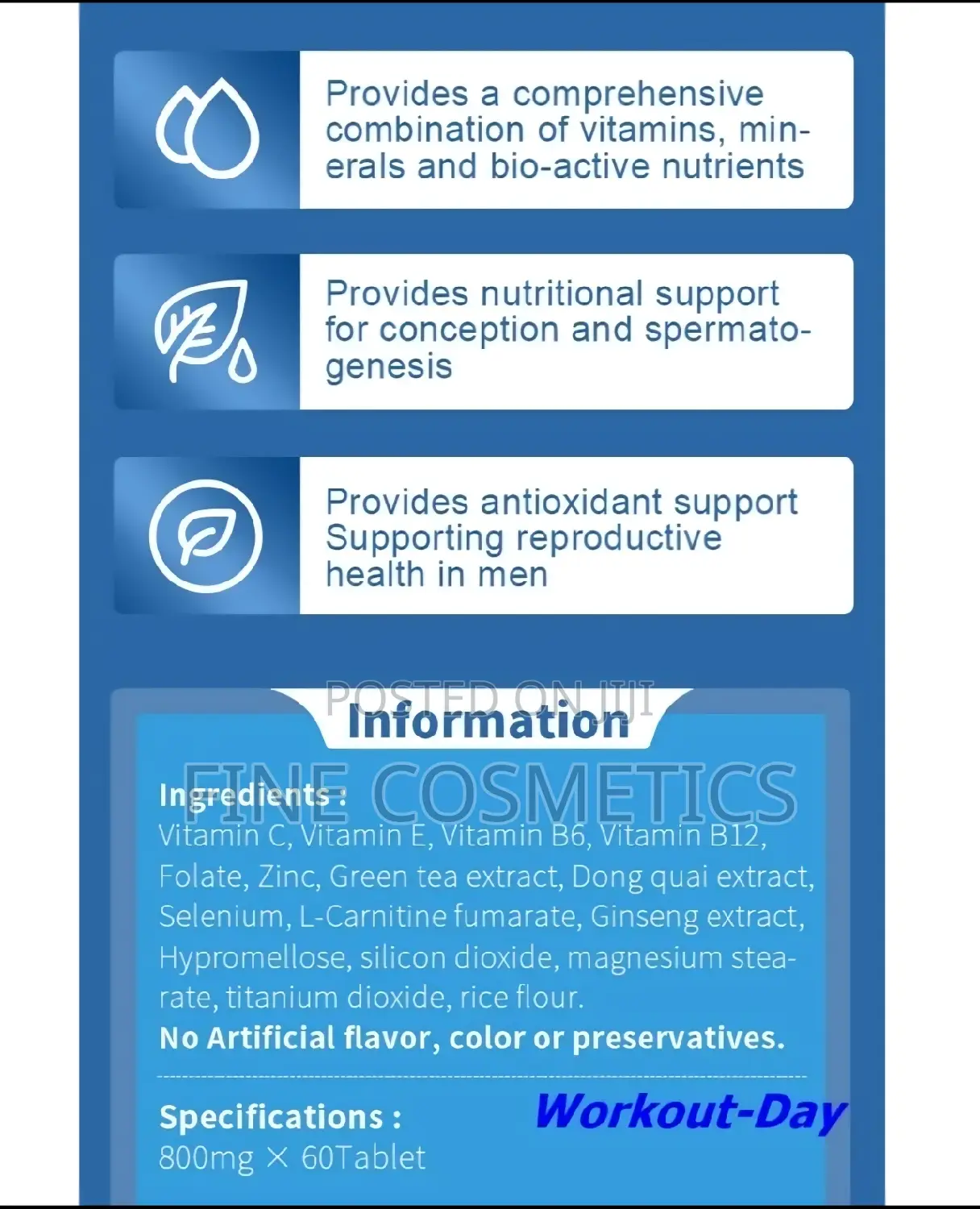 Men Fertility Tablet, Male Sperm Count Pill for Reproduction