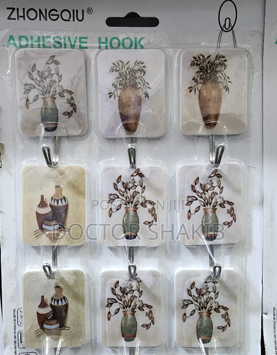 9pcs Heavy Duty Adhesive Hanging Hooks