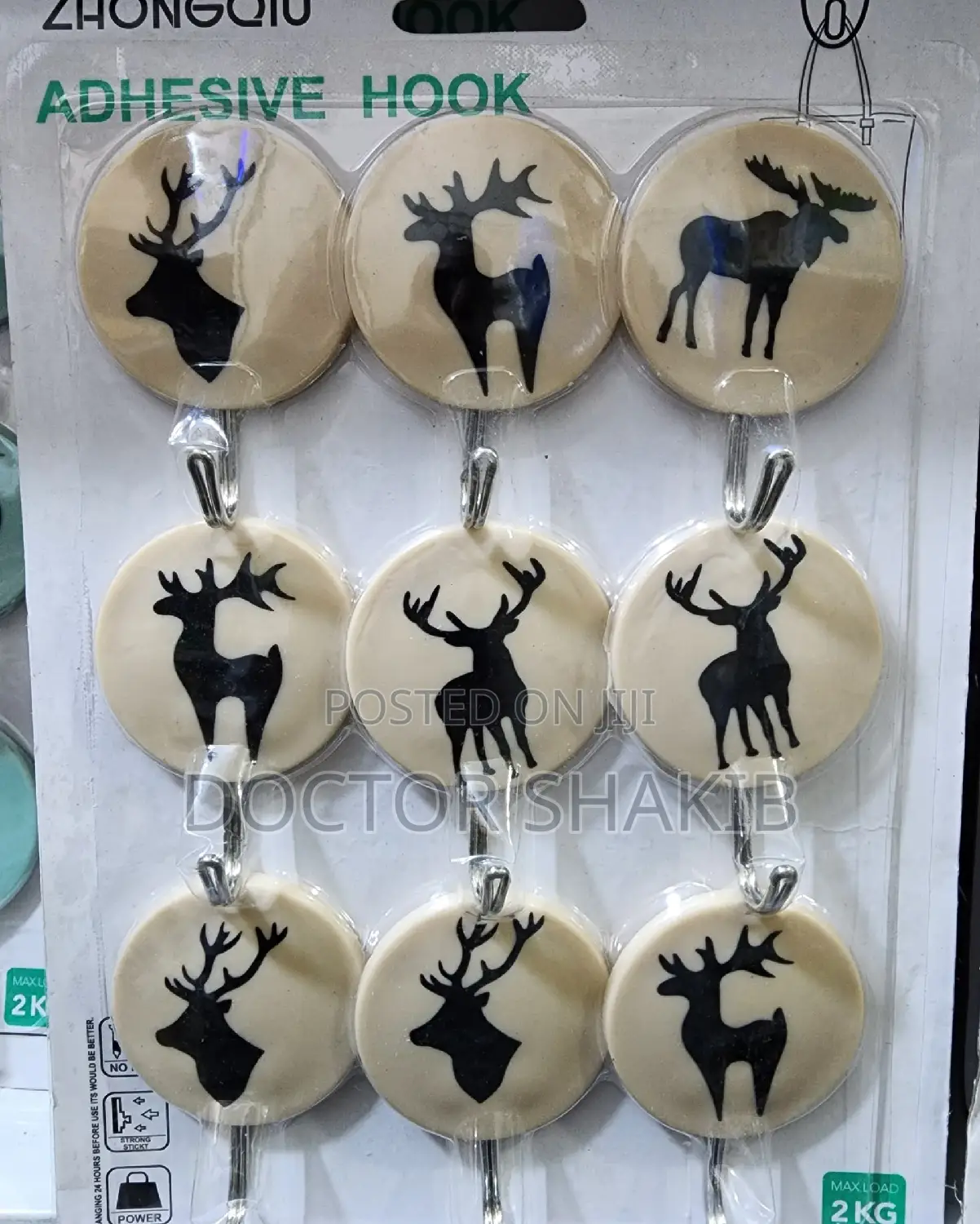 9pcs Heavy Duty Adhesive Hanging Hooks