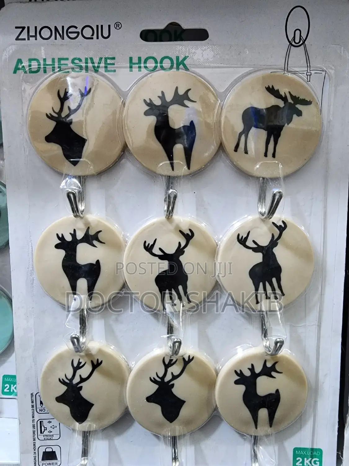 9pcs Heavy Duty Adhesive Hanging Hooks