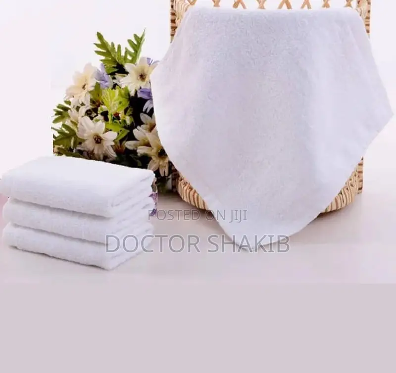 Small 5pc White Pure Cotton Soft Towels