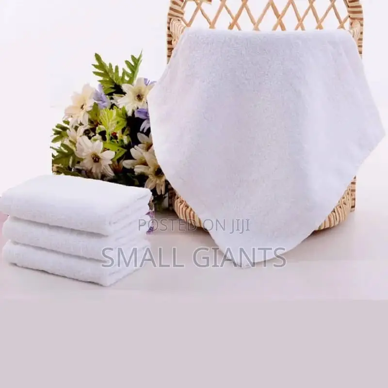 5pcs White Pure Cotton Soft Small Towels