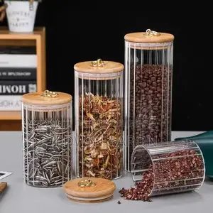 4pc Airtight Storage Jars With Bamboo Lids