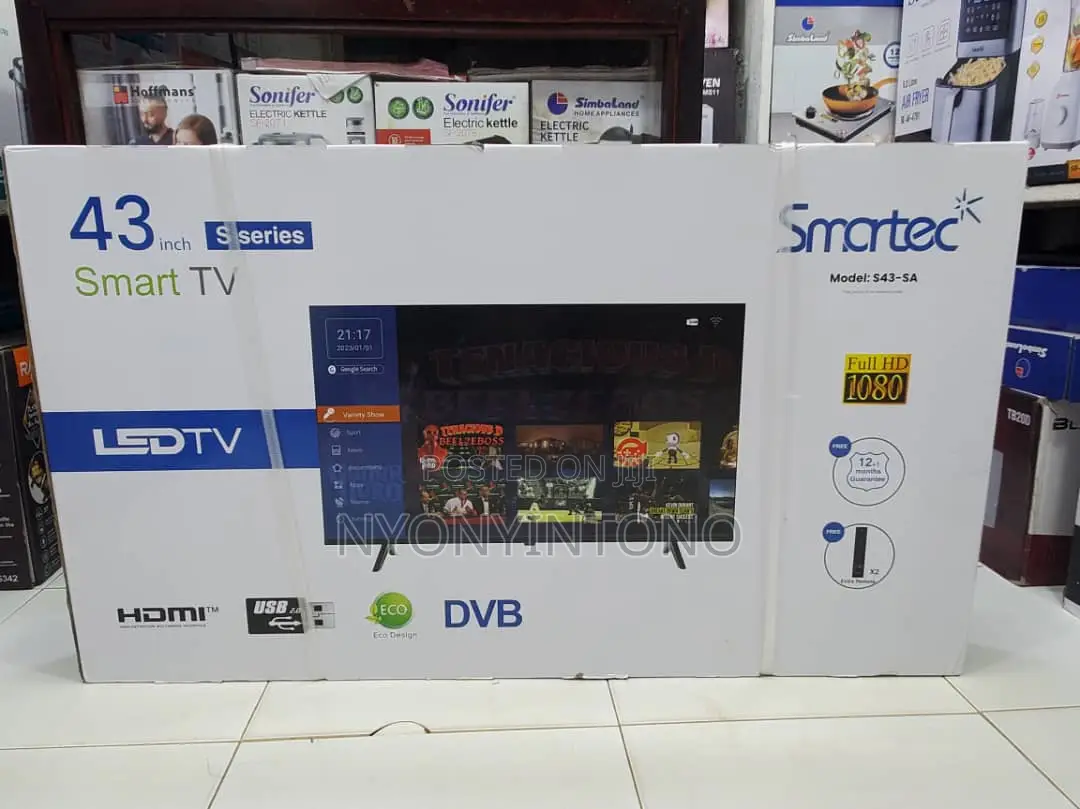 Smartec 43" Android Smart Frameless Tv With Free to Air
