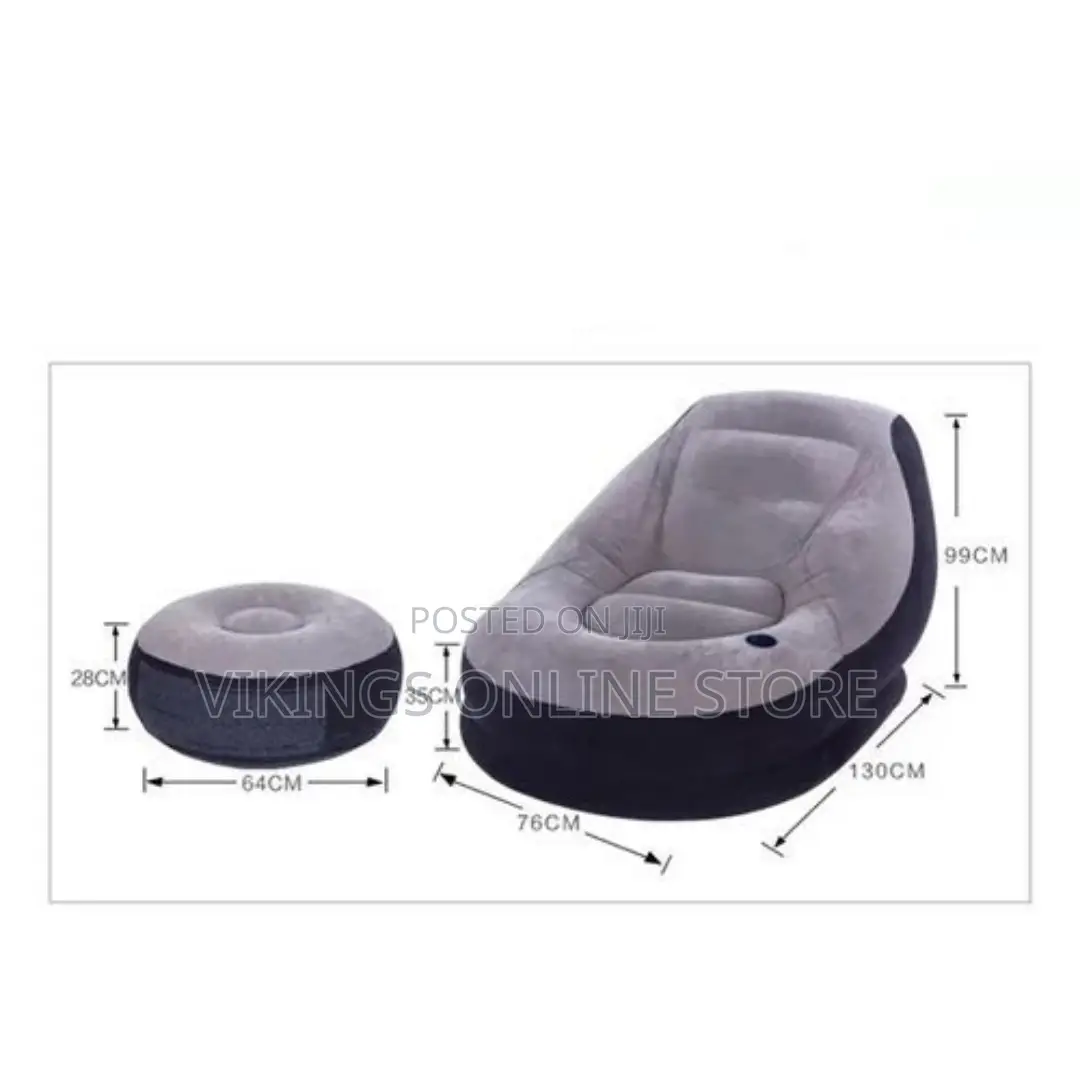 Intex Inflatable Sofa Set Bean Bag - Grey, Black