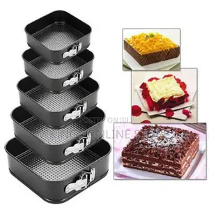 5pc Non Stick Spring Cake Mould Pan Bake Square Tray Tins